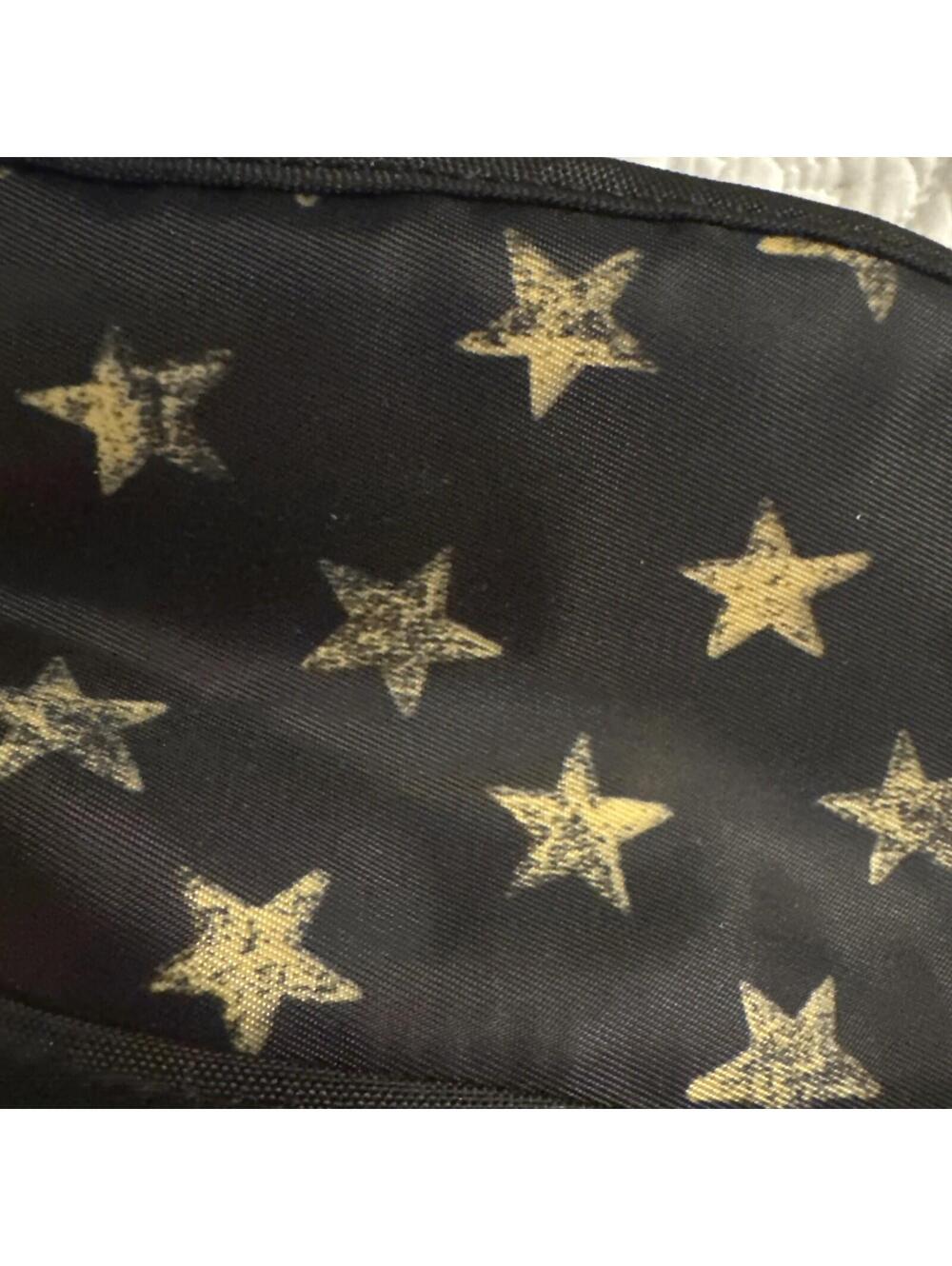 Lug Canoe Makeup Brush holder cosmetic Bag travel zip Black W/Stars NWT! - Picture 8 of 11